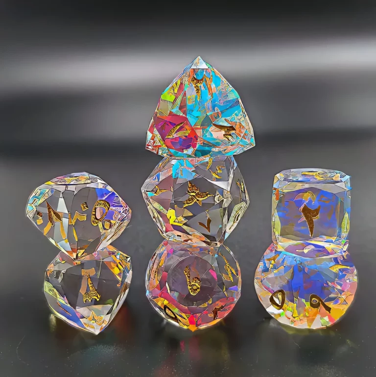 feniksforge dice dichroic arabic glass gem